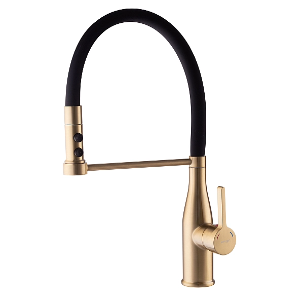 Змішувач для кухні Mixxus Premium Summer 017 BRUSHED GOLD REFL.BLACK (MI6964) - Фото - 3