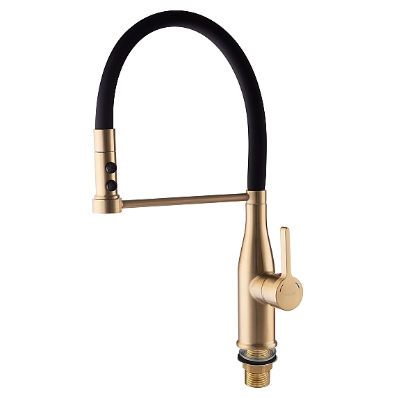 Змішувач для кухні Mixxus Premium Summer 017 BRUSHED GOLD REFL.BLACK (MI6964) - Фото - 6