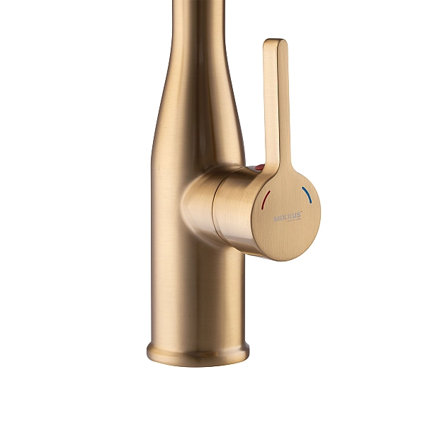 Змішувач для кухні Mixxus Premium Summer 017 BRUSHED GOLD REFL.BLACK (MI6964) - Фото - 8