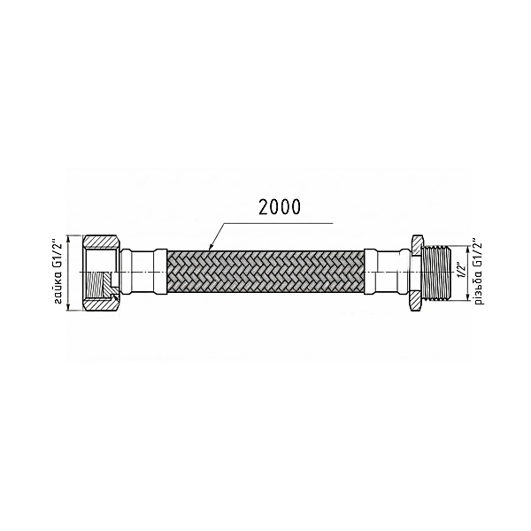 Гибкая подводка для воды Thermo Alliance Forte ВН 200 см TAF386W200 - Фото - 2