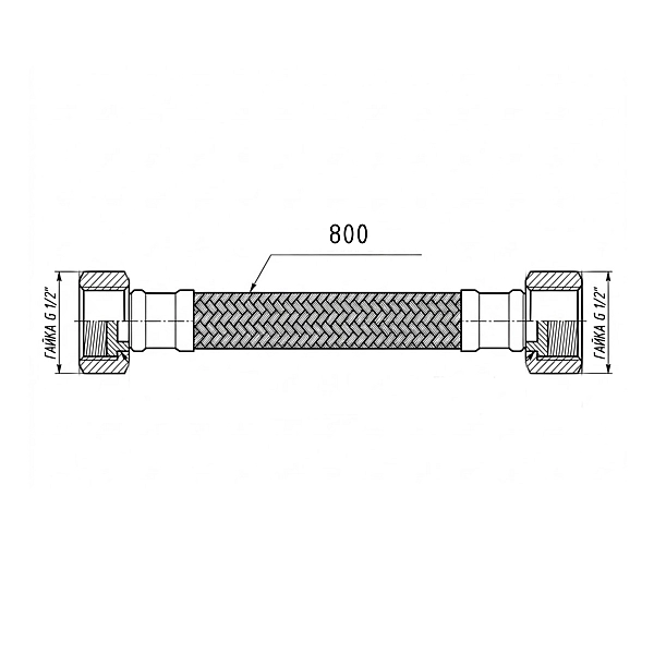 Гнучка підводка для води Thermo Alliance Forte ВВ 80 см TAF385W80 - Фото - 2