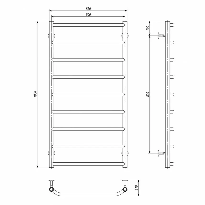 Рушникосушарка водяна Deffi Трапеція 500х1000 мм - Фото - 4