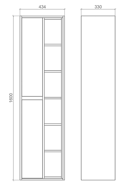 "Айріс" Пенал 44х33 (чорний, правий) - Фото - 3