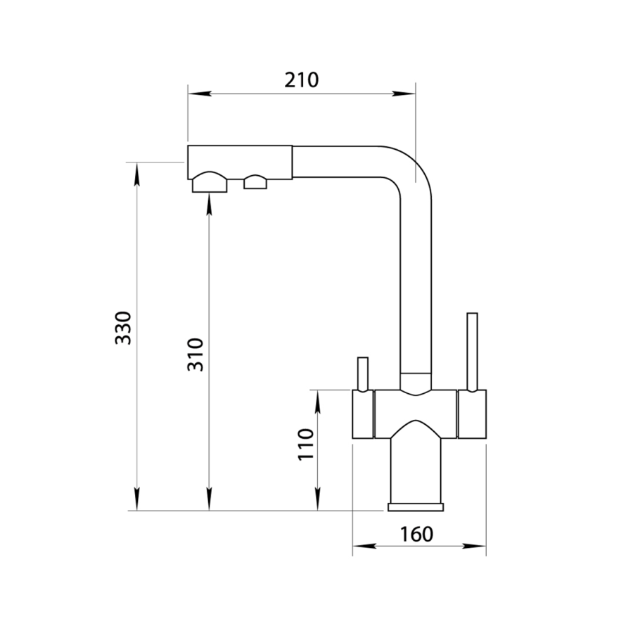 Комбінований змішувач на кухню золотий 4в1 Nett FWG-33 - Фото - 6