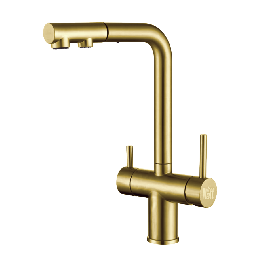 Комбінований змішувач на кухню золотий 4в1 Nett FWG-33 - Фото - 2