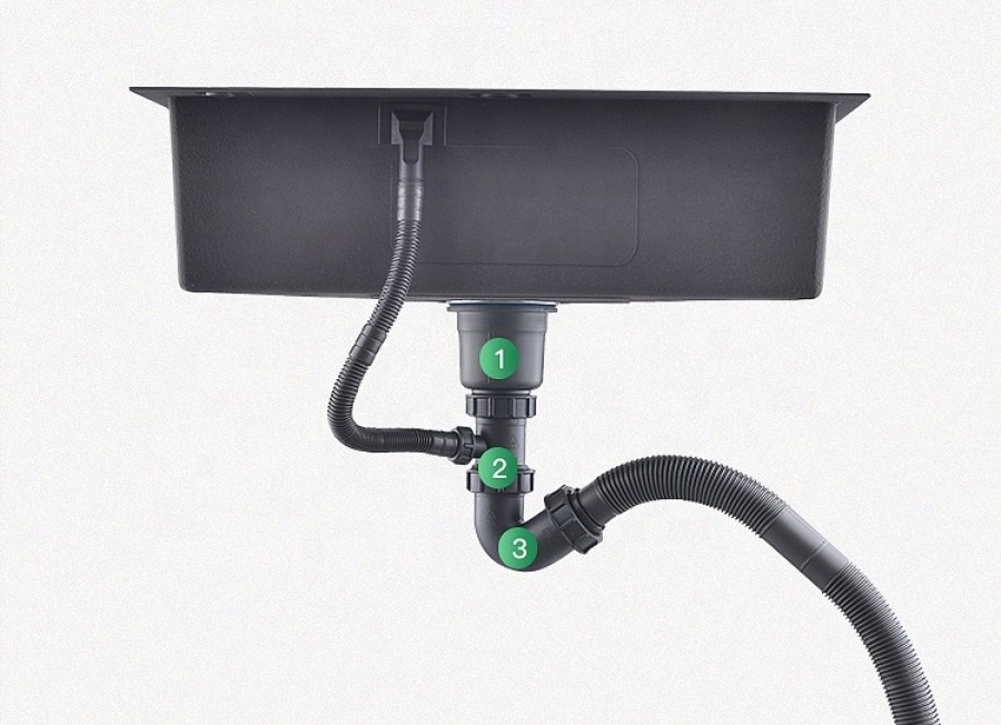 Мийка кухонна з нержавіючої сталі 45 см під стільницю Nett NS-4643 - Фото - 4