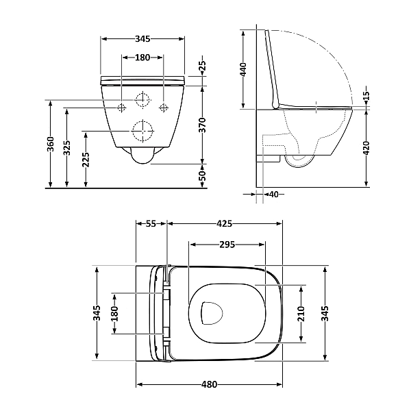 Унітаз підвісний Tern Ultra Quiet 490×365×325 мм, Marble, з сидінням Slim Duroplast / Soft-close / Quick Release QT17332303ASMR Qtap - Фото - 2