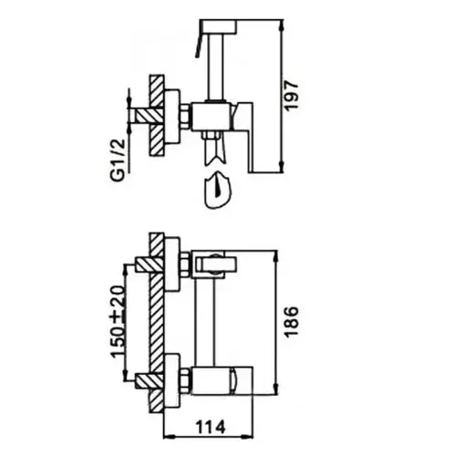 Гігієнічний душ Frap F7504, хром - Фото - 5