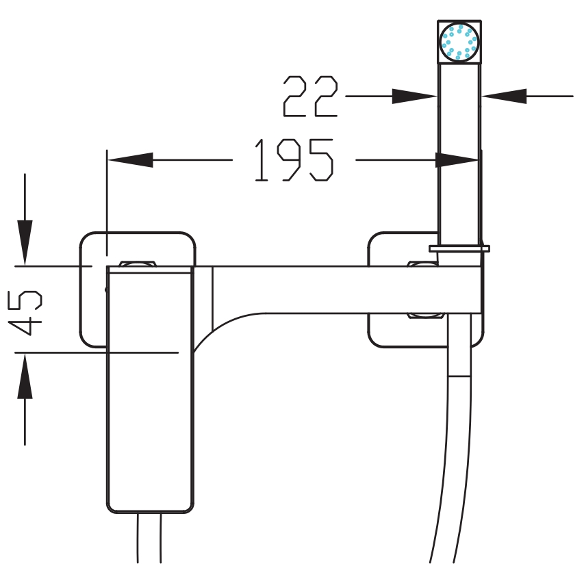 Змішувач для гігієнічного душу термостатичний вбудований KOER KB-24037-01 (Колір хром) - Фото - 2
