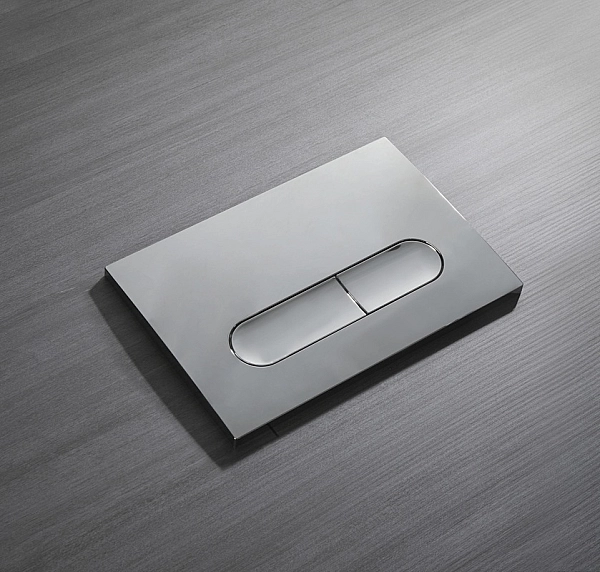 Панель змиву Koer KT-0608-01 240x160x10mm пластикова, кнопка закруглена (колір хром) (KR6124) - Фото - 3