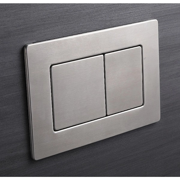 Панель змиву Koer KT-0612-02 240x160x10mm з нержавіючої сталі, кнопка квадратна SUS304 (KR6120) - Фото - 2