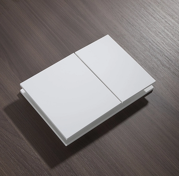Панель змиву Koer KT-0610-03 240x160x32mmmm пластикова, кнопка квадратна (колір білий) (KR6134) - Фото - 2