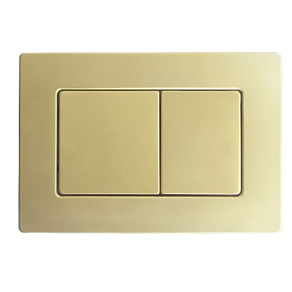 Панель змиву Koer KT-0612-12 240x160x10mm з нержавіючої сталі, кнопка квадр. (колір матове золото) (KR6121) - Фото - 3
