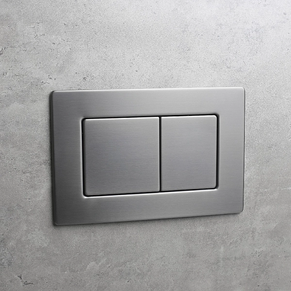 Панель змиву Koer KT-0612-07 240x160x10mm з нержавіючої сталі, кнопка квадр. (колір графіт) (KR6122) - Фото - 2