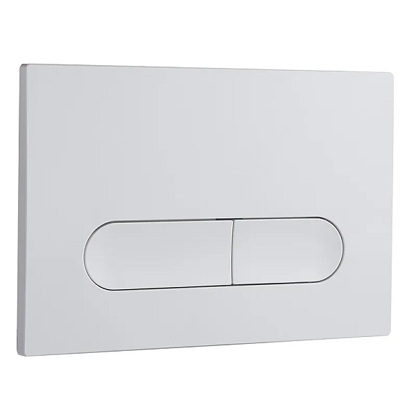 Панель змиву Koer KT-0608-03 240x160x10mm пластикова, кнопка закруглена (колір білий) (KR6123)