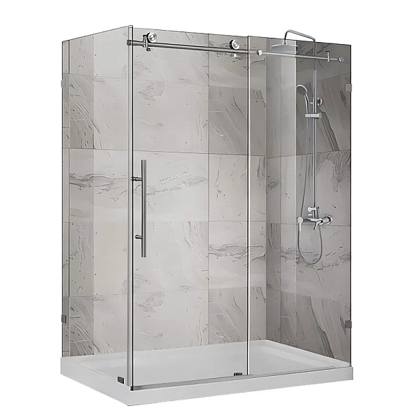 Душова кабіна без піддону Koer SR SC07-120x90x200-TR-01 прозоре скло Easy Clean 8мм, хром (KR5370)