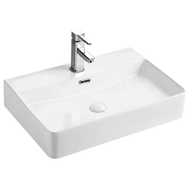 Раковина підвісна-накладна Mixxus Premium QUADRO-0204 600x420x130mm (отвір під змішувач, перелив) (MP6719)