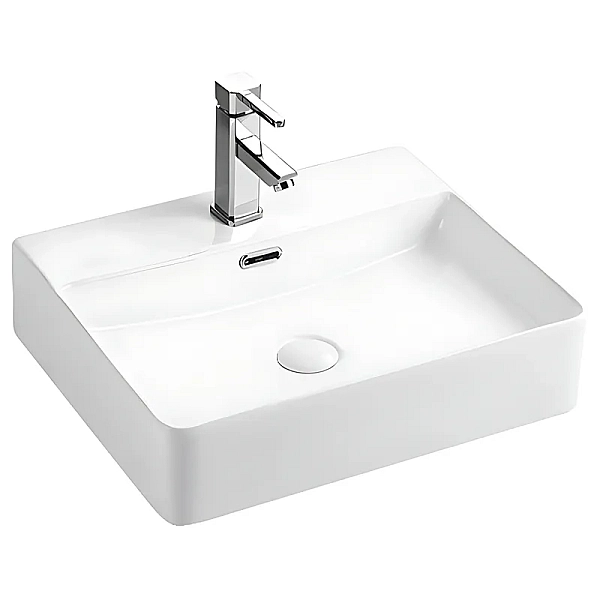 Раковина підвісна-накладна Mixxus Premium  QUADRO-0203 500x420x130mm (отвір під змішувач, перелив) (MP6718)