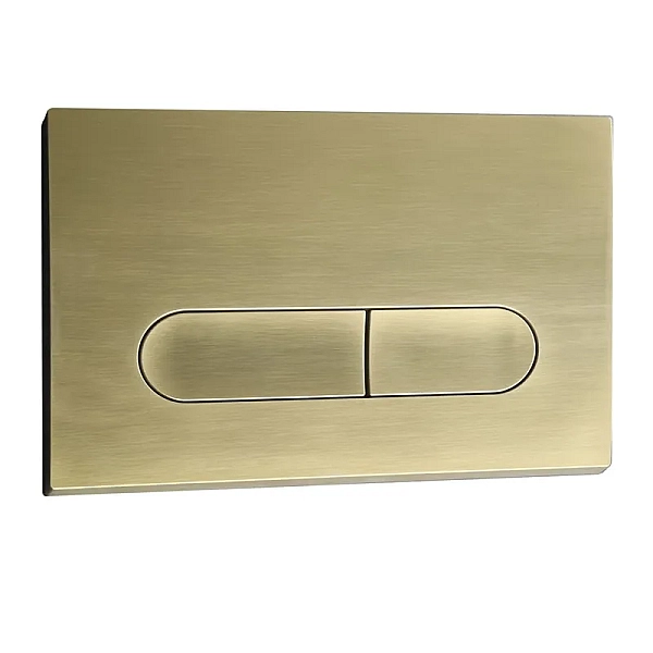 Панель змиву Koer KT-0608-12 240x160x10mm пластик., кнопка закруглена (колір матове золото) (KR6126)