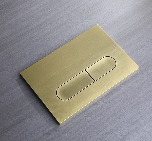 Панель змиву Koer KT-0608-12 240x160x10mm пластик., кнопка закруглена (колір матове золото) (KR6126) - Фото - 6