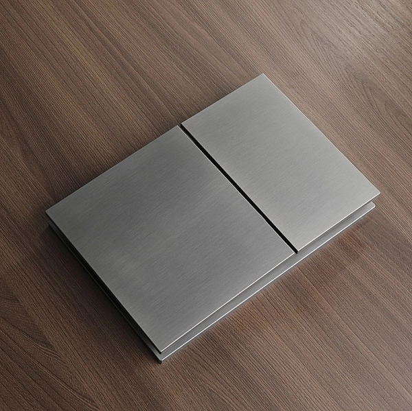 Панель змиву Koer KT-0610-07 240x160x32mmmm пластикова, кнопка квадратна (колір графіт) (KR6138) - Фото - 2