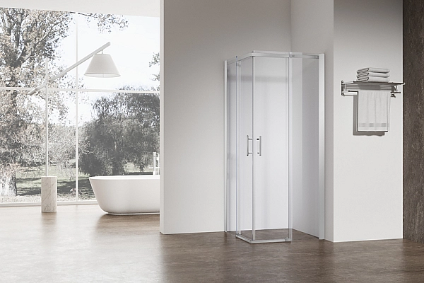 Душова кабіна без піддону Koer SR SC03-100x100x200-TR-01 прозоре скло Easy Clean 6мм, хром (KR5357) - Фото - 9