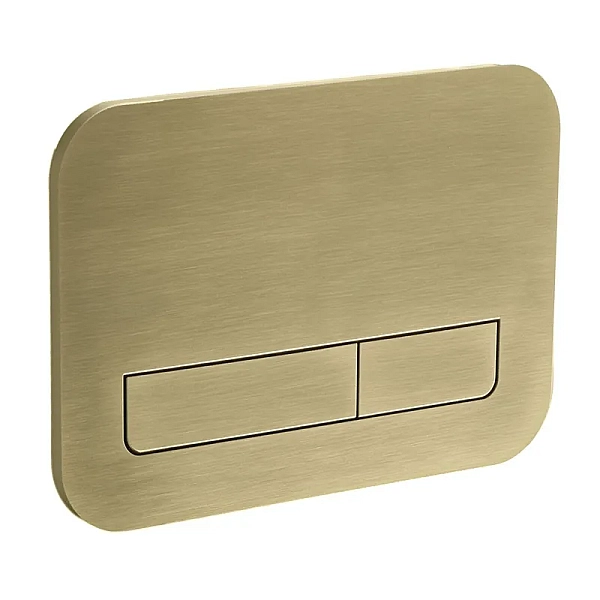Панель змиву Koer KT-0609-12 240x160x7mm пластикова, кнопка лінійна (колір матове золото) (KR6132)