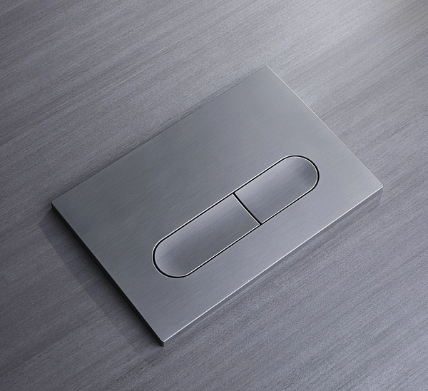 Панель змиву Koer KT-0608-07 240x160x10mm пластикова, кнопка закруглена (колір графіт) (KR6128) - Фото - 2