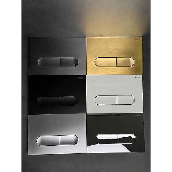 Панель змиву Koer KT-0608-07 240x160x10mm пластикова, кнопка закруглена (колір графіт) (KR6128) - Фото - 6