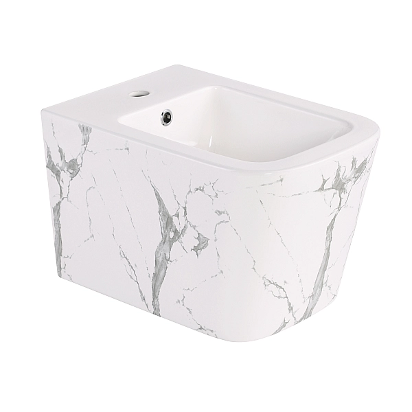 Биде подвесное Qtap Tern 520x350x330 мм, Marble QT17551303GMR