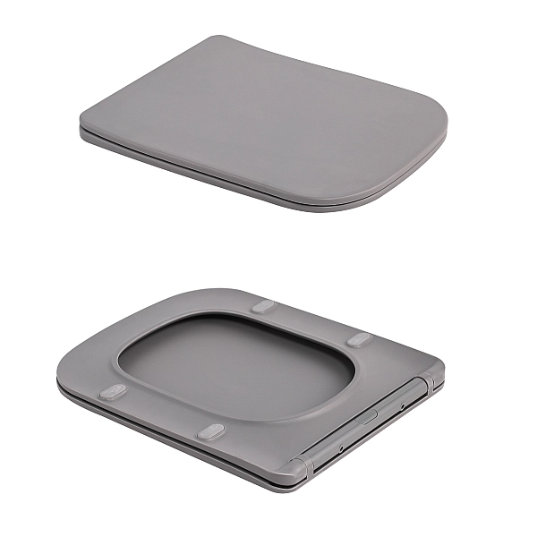 Унітаз підвісний Tern Ultra Quiet 490×365×325 мм, Stone Grey, з сидінням Slim Duroplast / Soft-close / Quick Release QT17332303ASSG Qtap - Фото - 8
