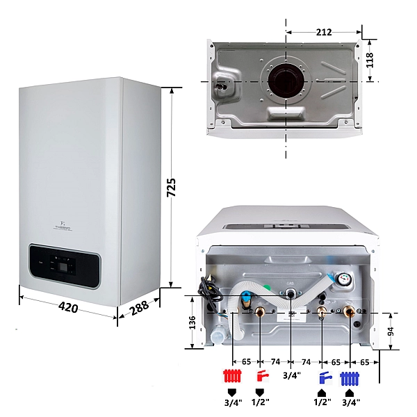 Котел газовий Thermo Alliance Ewa System 24 кВт одноконтурний, конденсаційний - Фото - 2