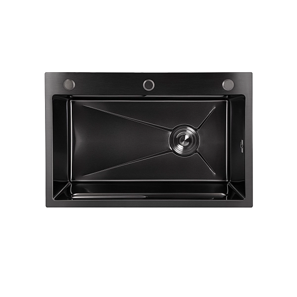Мийка для кухні інтегрована Lidz Handmade H6845B Brushed Black PVD 3,0/1,0 мм LDH6845BRUBLM49456 - Фото - 3