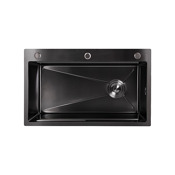 Мийка для кухні інтегрована Lidz Handmade H7545B Brushed Black PVD 3,0/1,0 мм LDH7545BRUBLM49458 - Фото - 3