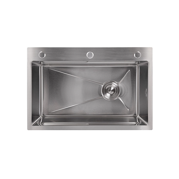 Мийка для кухні інтегрована Lidz Handmade H6845 Brushed Steel 3,0/1,0 мм LDH6845BRU49455 - Фото - 3