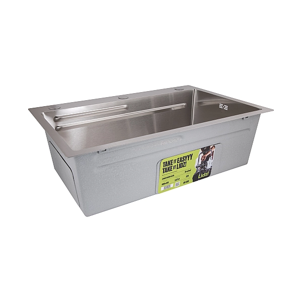 Мийка для кухні інтегрована Lidz Handmade H6845 Brushed Steel 3,0/1,0 мм LDH6845BRU49455 - Фото - 5