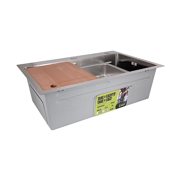 Мийка для кухні інтегрована Lidz Handmade H6845 Brushed Steel 3,0/1,0 мм LDH6845BRU49455 - Фото - 6