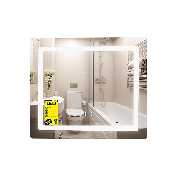 Зеркало Lidz Kubis (KU2) 600х700 с LED-подсветкой Touch, с антизапотеванием, с диммером, рег. яркости LDKU60070049286