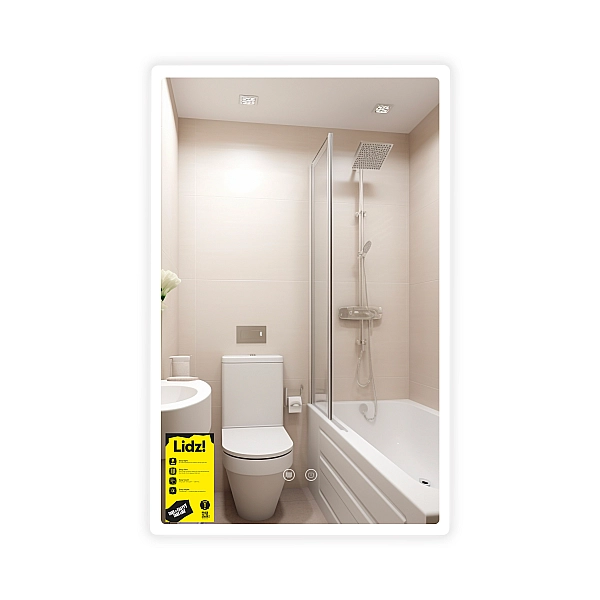Зеркало Lidz Orion (OR2) 500х800 с LED-подсветкой Touch, с антизапотеванием, с диммером, рег. яркости LDOR50080049291