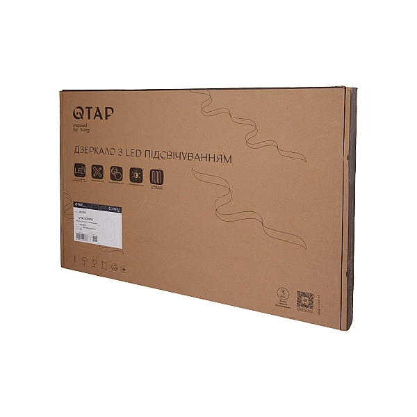 Дзеркало Qtap Scorpio (SC1) з LED-підсвічуванням Touch, з антизапотіванням, з димером, рег. темп. кольору (3000-6500K) Black QTSC600900 - Фото - 10