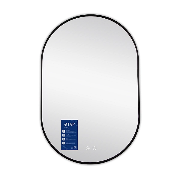 Дзеркало Qtap Scorpio (SC1) з LED-підсвічуванням Touch, з антизапотіванням, з димером, рег. темп. кольору (3000-6500K) Black QTSC600900 - Фото - 3