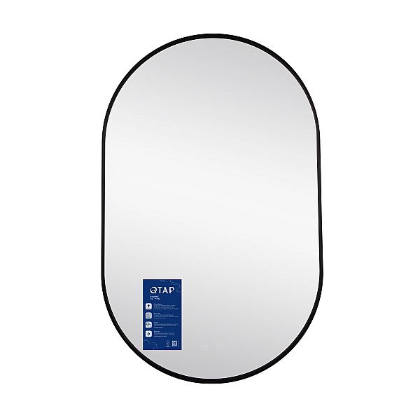 Дзеркало Qtap Scorpio (SC1) з LED-підсвічуванням Touch, з антизапотіванням, з димером, рег. темп. кольору (3000-6500K) Black QTSC500800 - Фото - 2