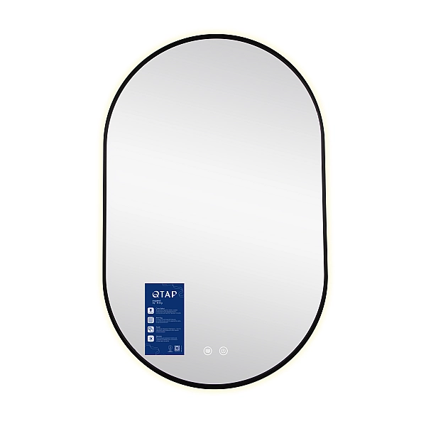 Дзеркало Qtap Scorpio (SC1) з LED-підсвічуванням Touch, з антизапотіванням, з димером, рег. темп. кольору (3000-6500K) Black QTSC500800 - Фото - 4