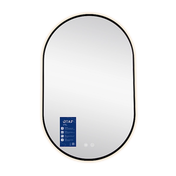 Дзеркало Qtap Scorpio (SC1) з LED-підсвічуванням Touch, з антизапотіванням, з димером, рег. темп. кольору (3000-6500K) Black QTSC500800 - Фото - 5