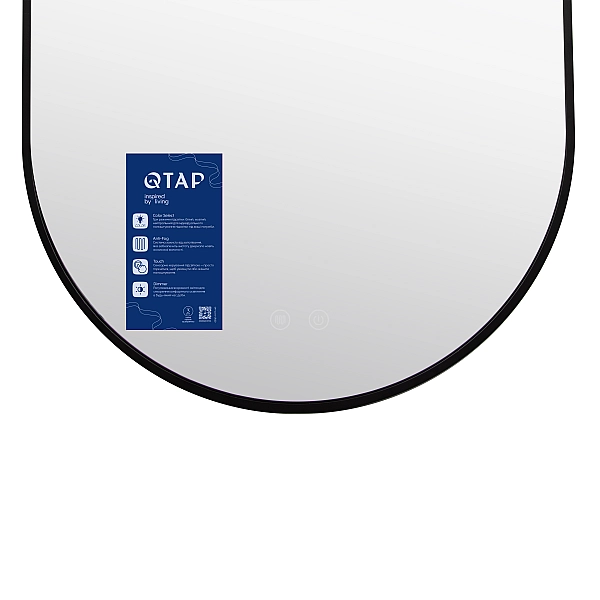 Дзеркало Qtap Scorpio (SC1) з LED-підсвічуванням Touch, з антизапотіванням, з димером, рег. темп. кольору (3000-6500K) Black QTSC500800 - Фото - 6
