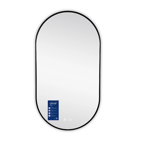 Зеркало Qtap Scorpio (SC1) с LED-подсветкой Touch, с антизапотеванием, с диммером, рег. темп. цвета (3000-6500K) Black QTSC500900 - Фото - 3