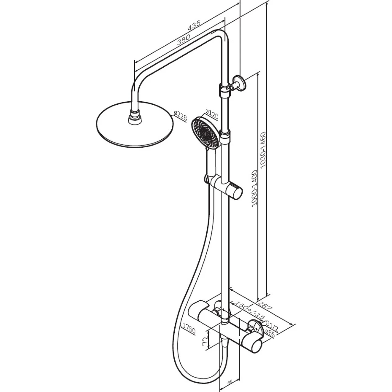 Душова система з термостатом Am.Pm X-Joy F0785A400 - Фото - 7