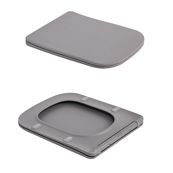 Унітаз підвісний Qtap Tern Ultra Quiet 520×345×325 мм, Stone grey, з сидінням Slim Duroplast / Soft-close / Quick Release QTTER26SG49000 - Фото - 8