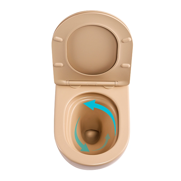 Унитаз подвесной Qtap Robin Ultra Quiet 520×365×340 мм, Beige, с сиденьем Slim Duroplast / Soft-close / Quick Release QTROB26SB48997 - Фото - 6