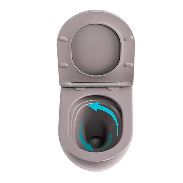 Унітаз підвісний Qtap Robin Ultra Quiet 520×365×340 мм, Stone grey, з сидінням Slim Duroplast / Soft-close / Quick Release QTROB26SG48996 - Фото - 6